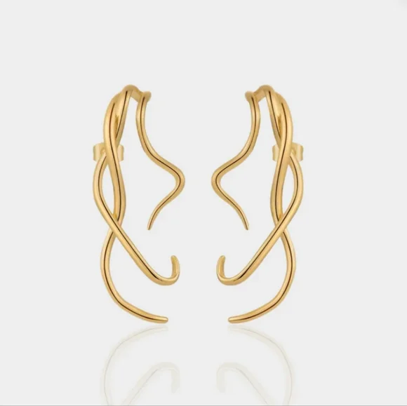 New Copacabana Medusa Gold Earrings 18k Gold Plated - Picture 6 of 7